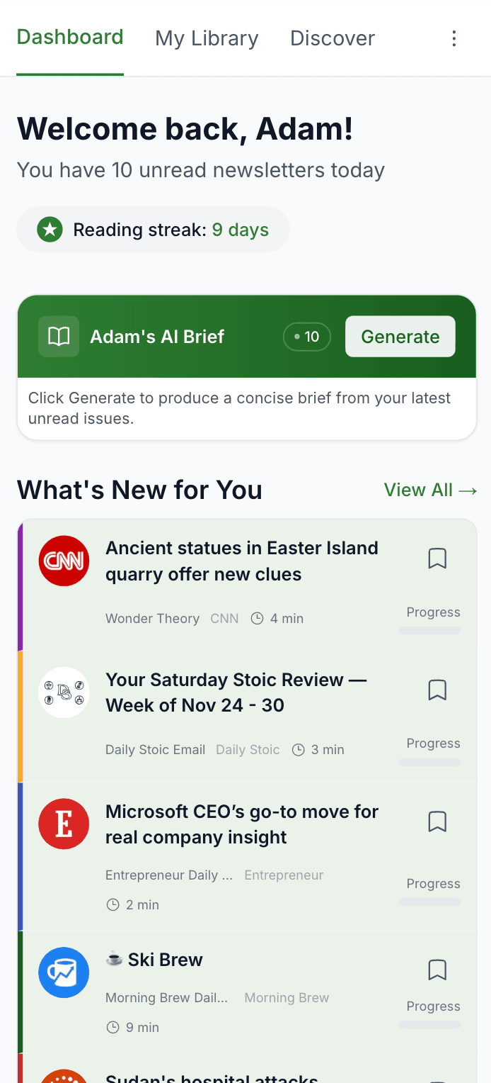 Dashboard Overview - Personalized Learning Experience